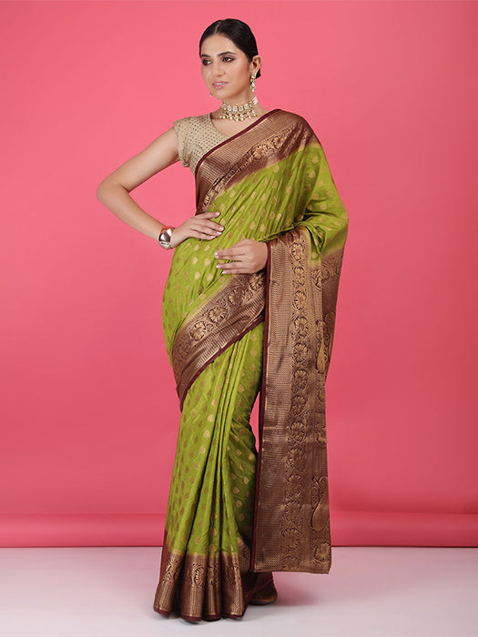 Paper Silk with Contrast Border Pallu Saree