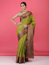 Thumbnail for Paper Silk with Contrast Border Pallu Saree