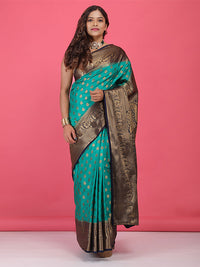 Thumbnail for Paper Silk with Contrast Border Pallu Saree