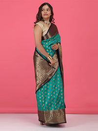 Thumbnail for Paper Silk with Contrast Border Pallu Saree