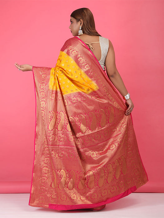 Paper Silk with Contrast Border Pallu Saree