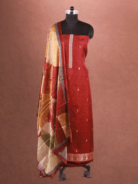 Thumbnail for Plain Self Jacquard Suit with Dupatta