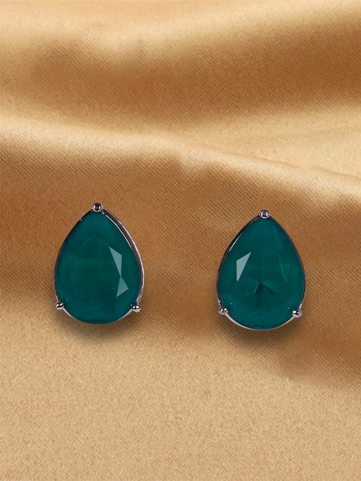 Drop Studed Stone Earrings