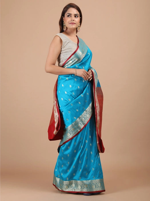 Silk Booti Border with Pallu Saree