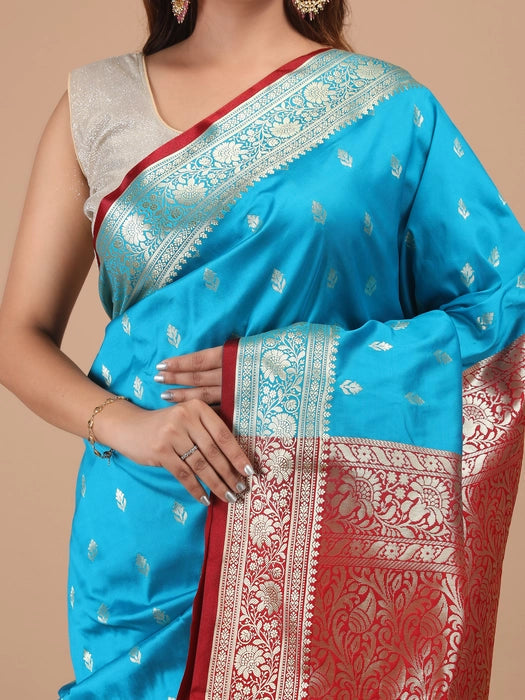 Silk Booti Border with Pallu Saree