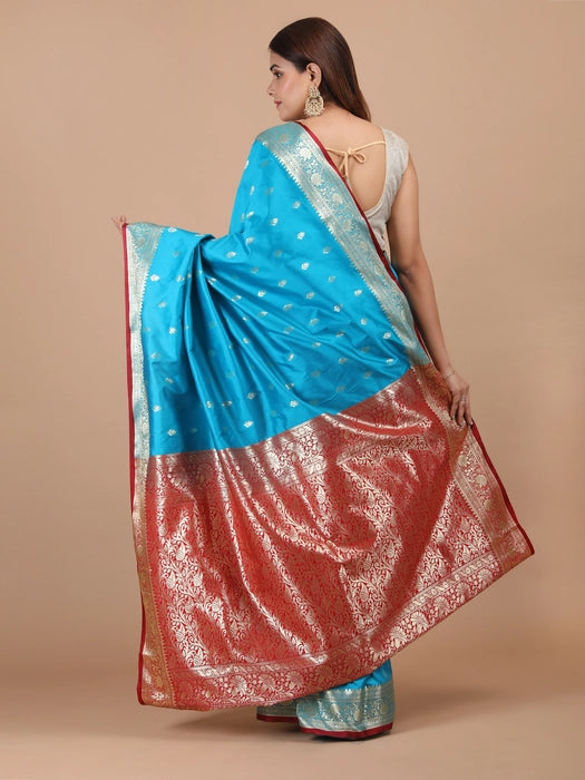 Silk Booti Border with Pallu Saree