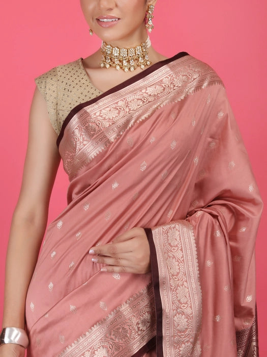 Silk Booti Border with Pallu Saree