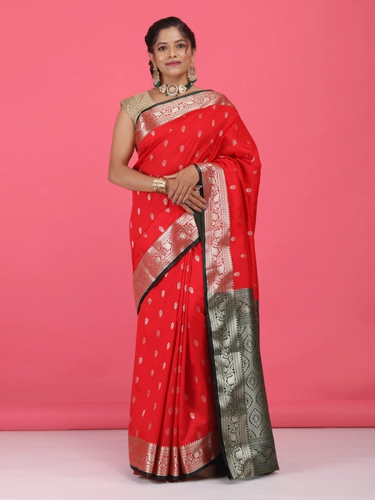 Silk Booti Border with Pallu Saree