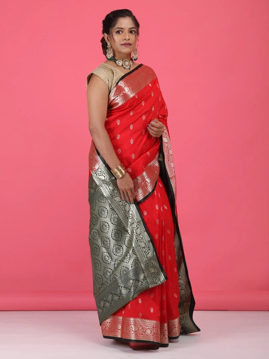 Silk Booti Border with Pallu Saree