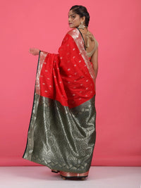 Thumbnail for Silk Booti Border with Pallu Saree