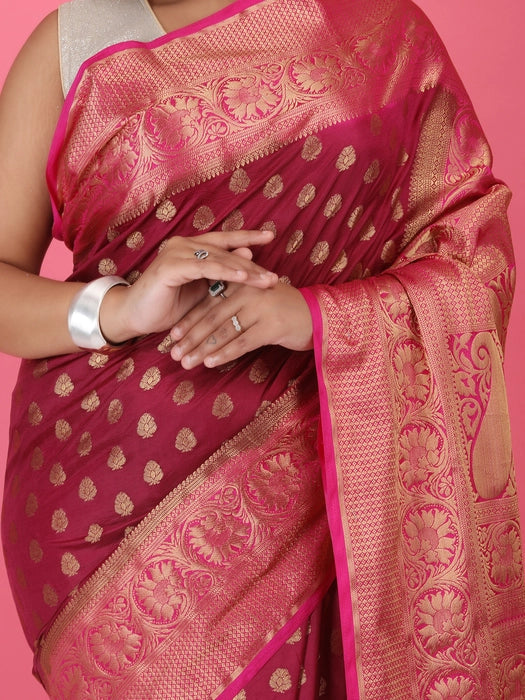 Paper Silk with Contrast Border Pallu Saree