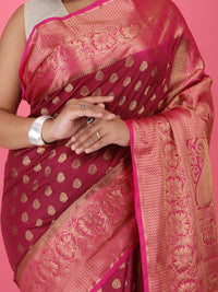 Thumbnail for Paper Silk with Contrast Border Pallu Saree