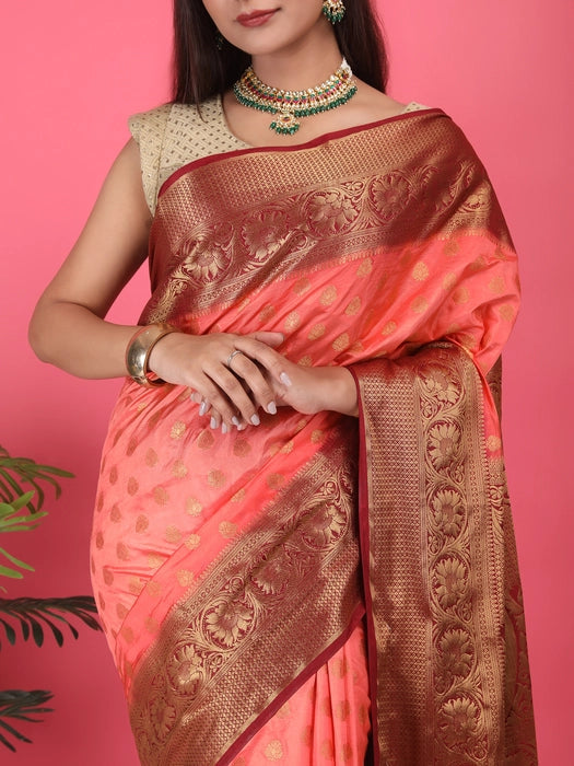 Paper Silk with Contrast Border Pallu Saree