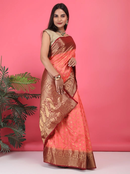 Paper Silk with Contrast Border Pallu Saree