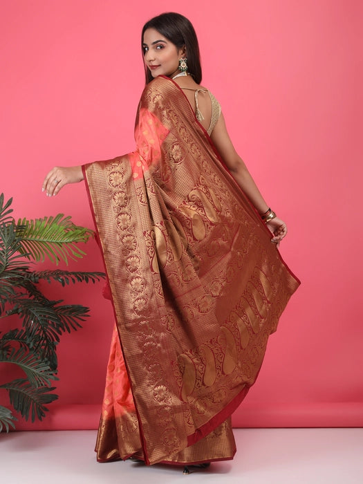 Paper Silk with Contrast Border Pallu Saree