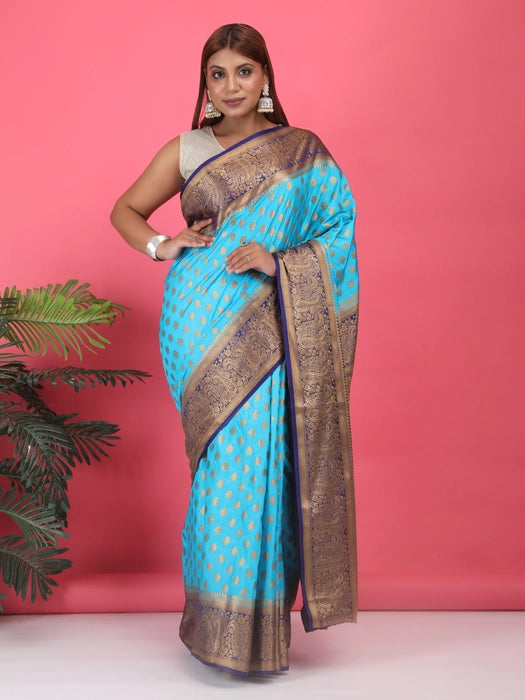 Paper Silk with Contrast Border Pallu Saree