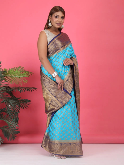 Paper Silk with Contrast Border Pallu Saree