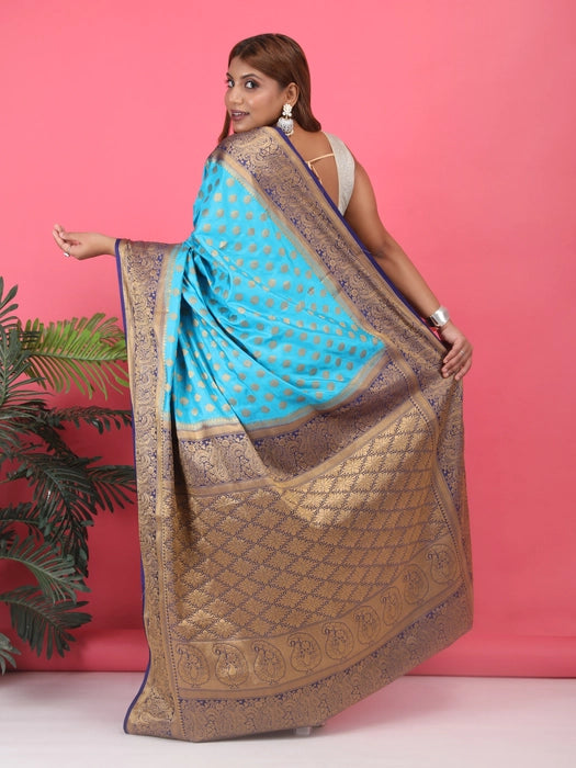 Paper Silk with Contrast Border Pallu Saree