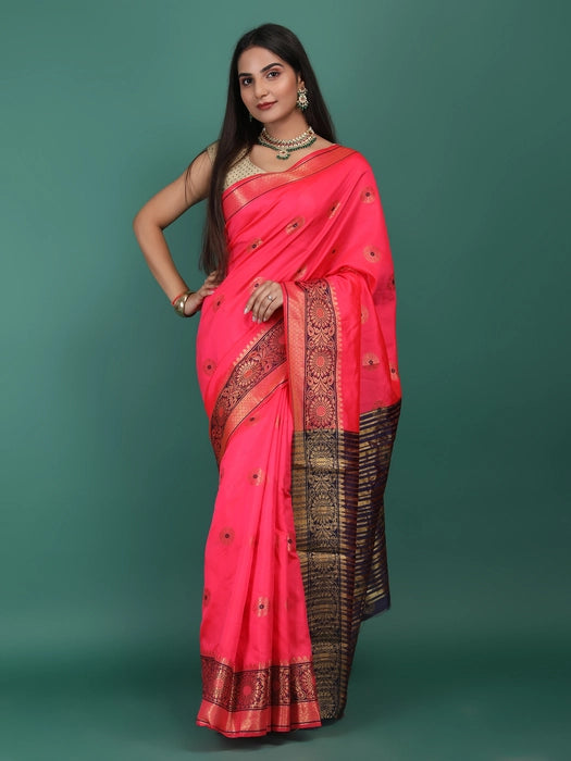 Poly Silk all over Booti & Border Saree