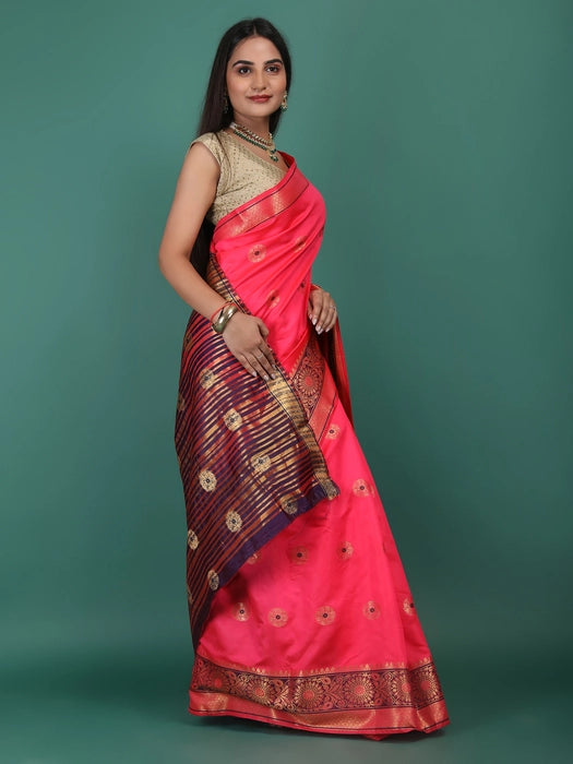 Poly Silk all over Booti & Border Saree