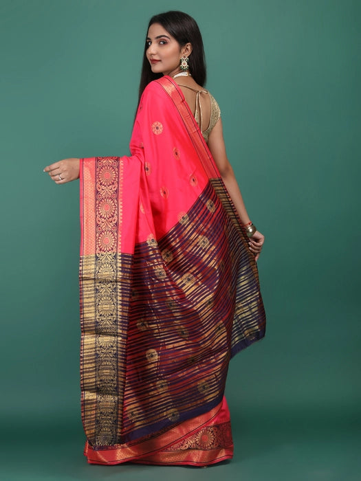 Poly Silk all over Booti & Border Saree