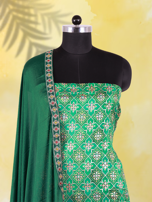 Pure Russian Dola Jacquard Suit with Dupatta