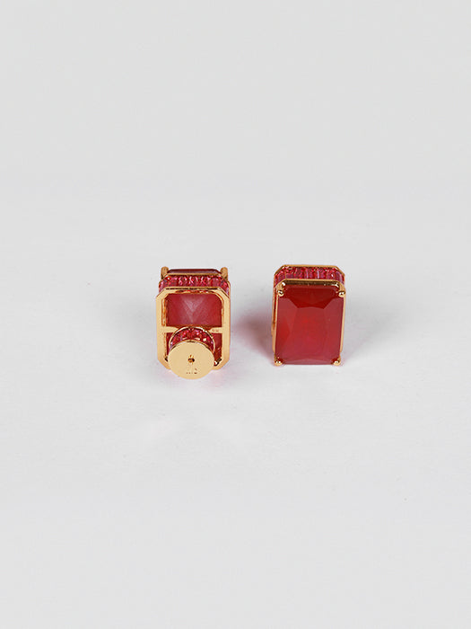 Square Studed Stone Earrings