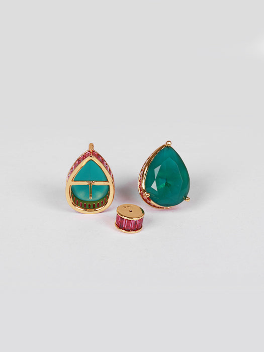 Drop Studed Stone Earrings