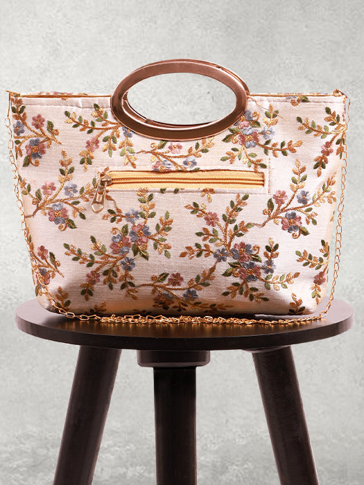 Silk Fabric Embroidery Hand Bag