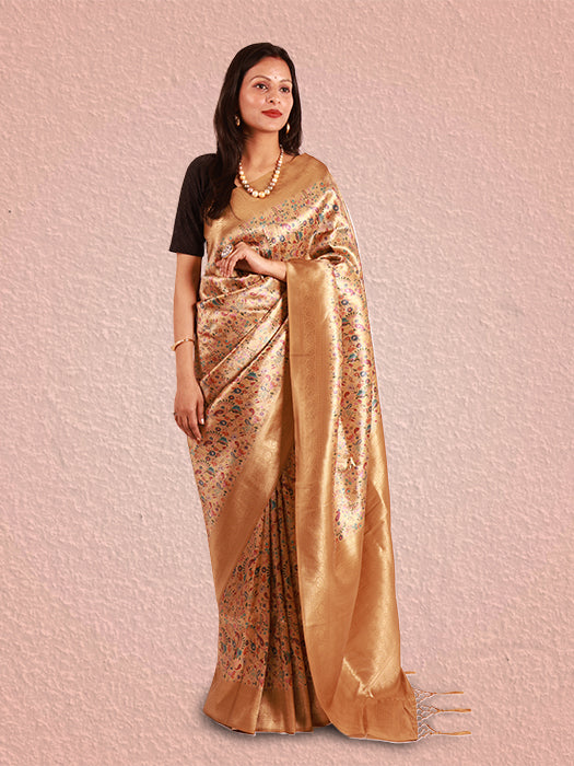 Banarasi Zari Jaal Paper Silk Saree