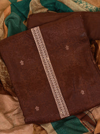 Thumbnail for Plain Self Jacquard Suit with Dupatta