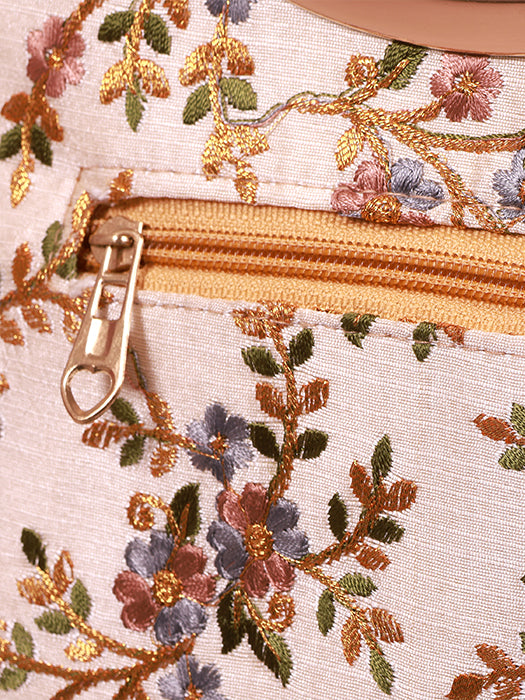 Silk Fabric Embroidery Hand Bag