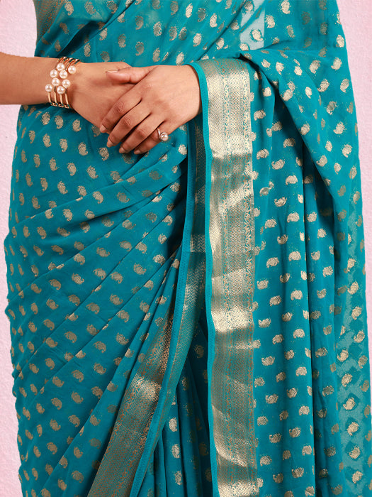 GEORGETTE ALL OVER ZARI SAREE