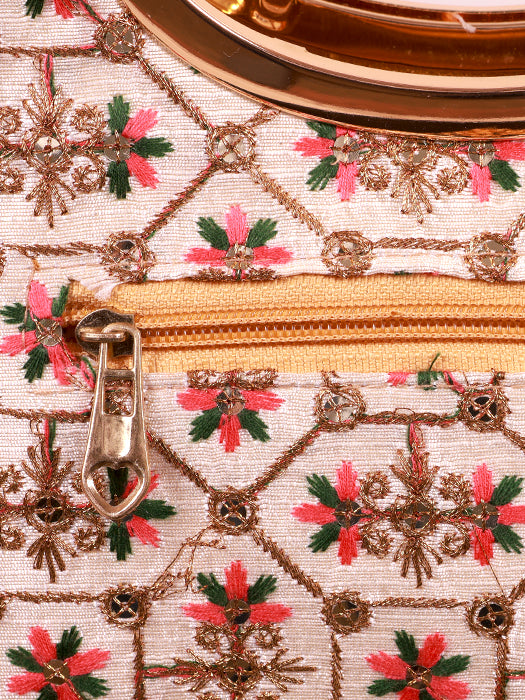 Silk Fabric Embroidery Hand Bag