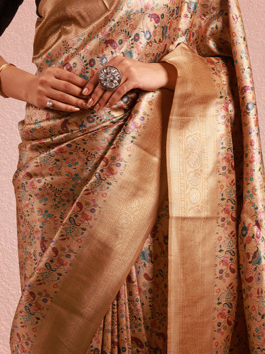 Banarasi Zari Jaal Paper Silk Saree