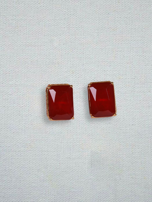 Square Studed Stone Earrings