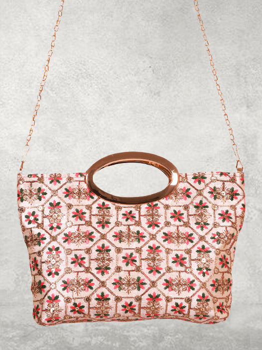 Silk Fabric Embroidery Hand Bag