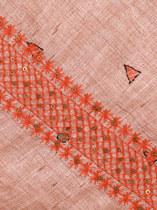 Madhubani Print Tussar Silk Suit Set