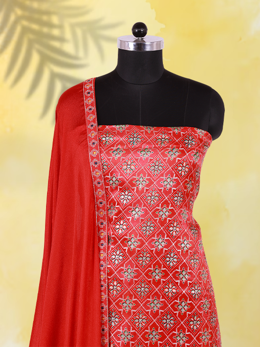 Pure Russian Dola Jacquard Suit with Dupatta