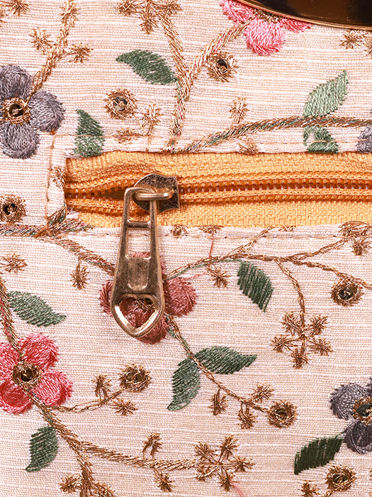 Silk Fabric Embroidery Hand Bag