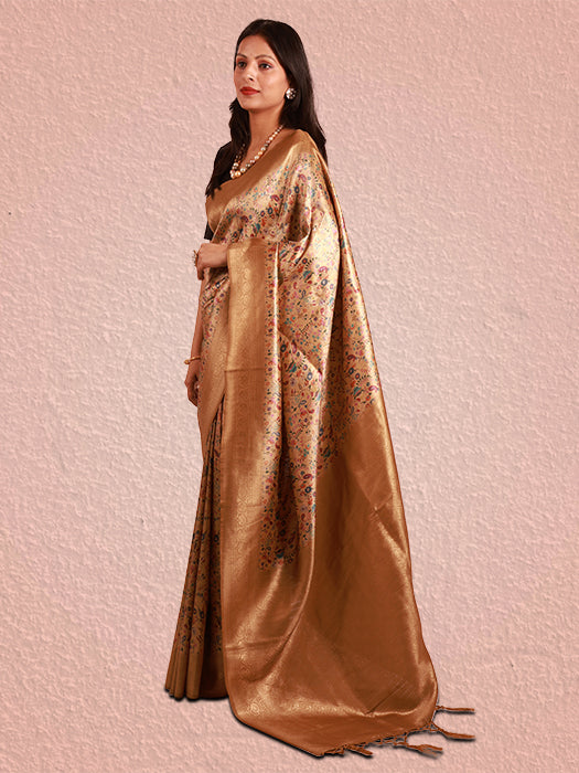 Banarasi Zari Jaal Paper Silk Saree