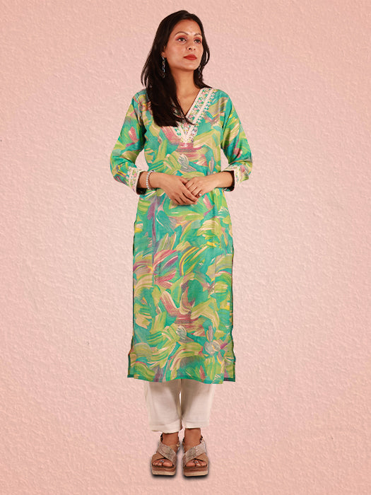 Digital Print V-NECK KURTI