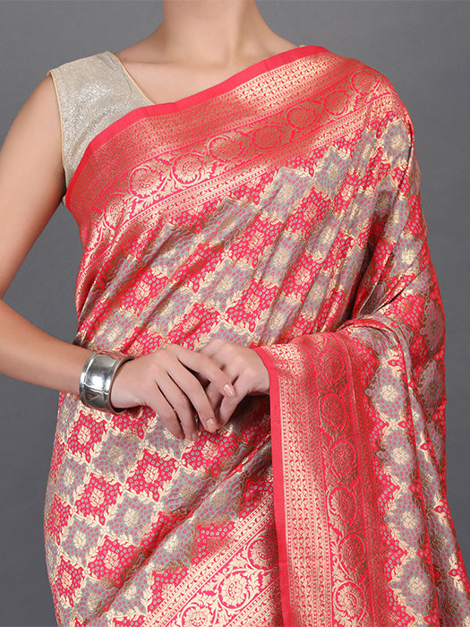 Polysilk With Zari Work Saree