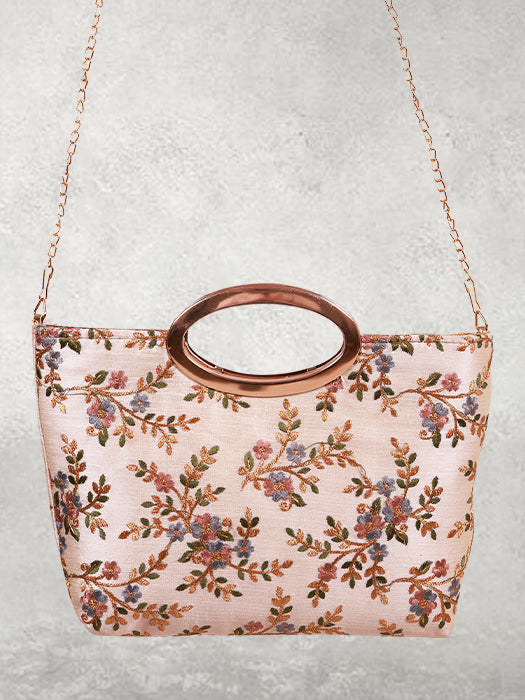 Silk Fabric Embroidery Hand Bag