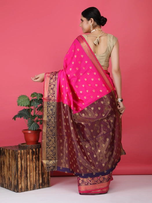 Poly Silk all over Booti & Border Saree